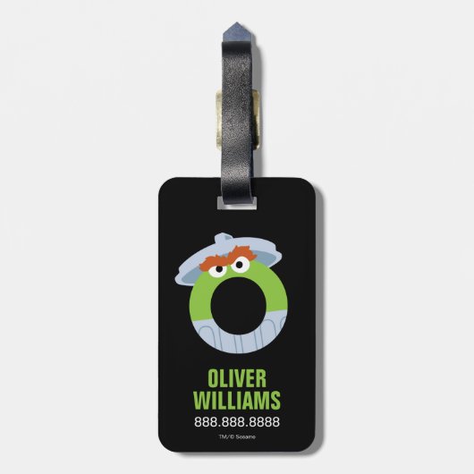 Sesamstraat | O is bestemd voor Oscar Bagagelabel (Achterkant verticaal)