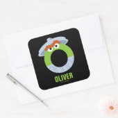 Sesamstraat | O is bestemd voor Oscar Vierkante Sticker (Envelop)