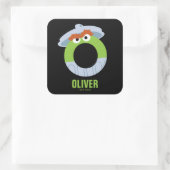 Sesamstraat | O is bestemd voor Oscar Vierkante Sticker (Tas)
