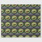 Sesamstraat | Oscar Birthday Chalkboard Cadeaupapier (Vlak)