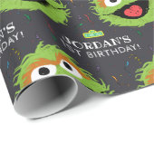 Sesamstraat | Oscar Birthday Chalkboard Cadeaupapier (Rol Hoek)