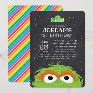 Sesamstraat   Oscar Birthday Chalkboard Kaart