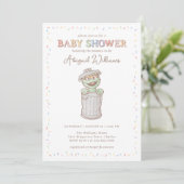 Sesamstraat Oscar Confetti Baby shower Kaart (Staand voorkant)
