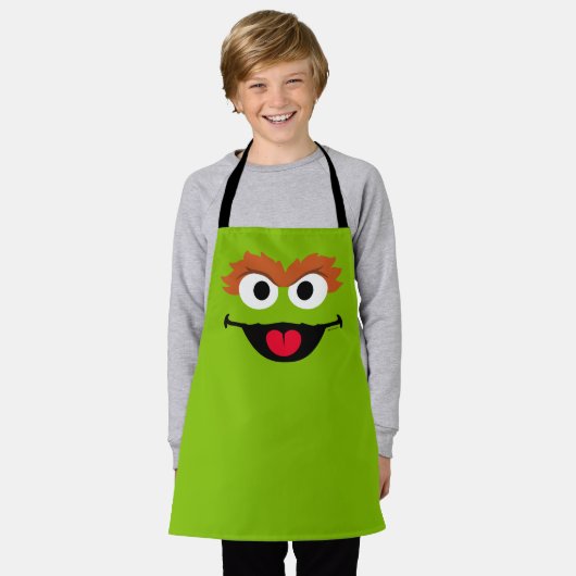 Sesamstraat Oscar de Grouch Face Schort (Gedragen)