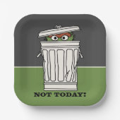 Sesamstraat | Oscar de Grouch Niet Vandaag! Papieren Bordje (Voorkant)
