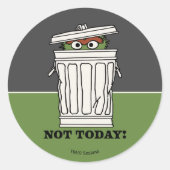 Sesamstraat | Oscar de Grouch Niet Vandaag! Ronde Sticker (Voorkant)