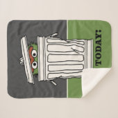 Sesamstraat | Oscar de Grouch Niet Vandaag! Sherpa Deken (Voorkant (horizontaal))