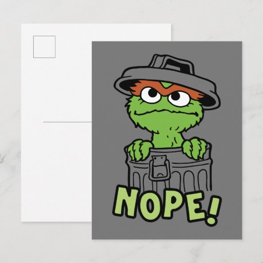 Sesamstraat | Oscar de Grouch Nope! Briefkaart (Voorkant / Achterkant)