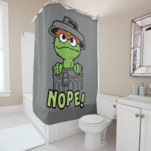 Sesamstraat Oscar de Grouch Nope! Douchegordijn