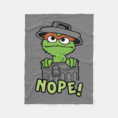 Sesamstraat | Oscar de Grouch Nope! Fleece Deken (Voorkant)