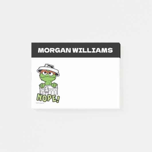 Sesamstraat | Oscar de Grouch Nope! | Naam toevoeg Post-it® Notes (Voorkant)