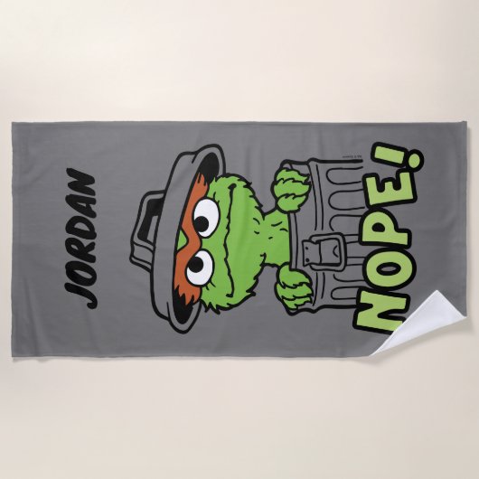 Sesamstraat | Oscar de Grouch Nope! | Naam toevoeg Strandlaken (Voorkant)