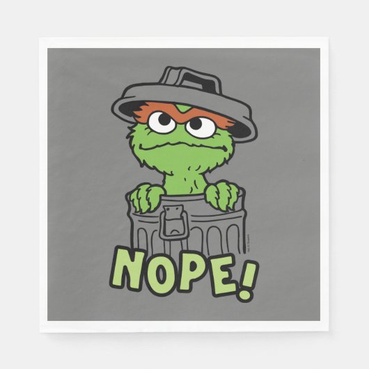 Sesamstraat | Oscar de Grouch Nope! Servet (Voorkant)