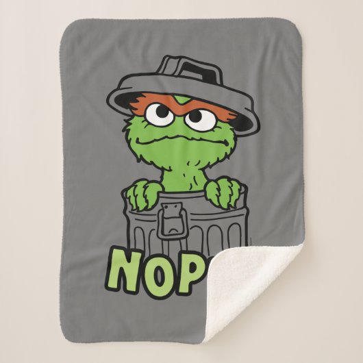 Sesamstraat | Oscar de Grouch Nope! Sherpa Deken (Voorkant)
