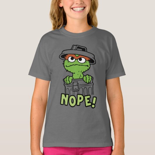 Sesamstraat | Oscar de Grouch Nope! T-shirt (Voorkant)