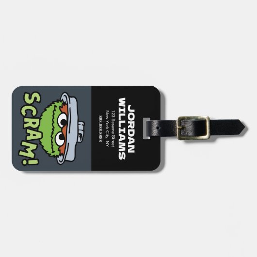 Sesamstraat | Oscar de Grouch Scram! Bagagelabel (Voorkant horizontaal)