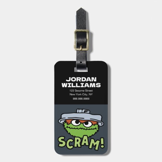 Sesamstraat | Oscar de Grouch Scram! Bagagelabel (Voorkant verticaal)