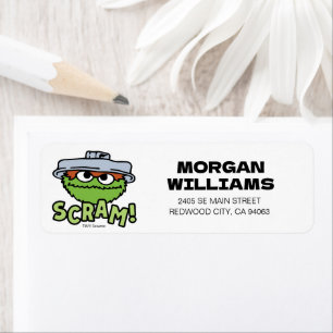 Sesamstraat Oscar de Grouch Scram! Etiket