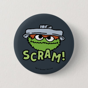 Sesamstraat Oscar de Grouch Scram! Ronde Button 5,7 Cm