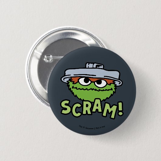 Sesamstraat | Oscar de Grouch Scram! Ronde Button 5,7 Cm (Voorkant /achterkant)