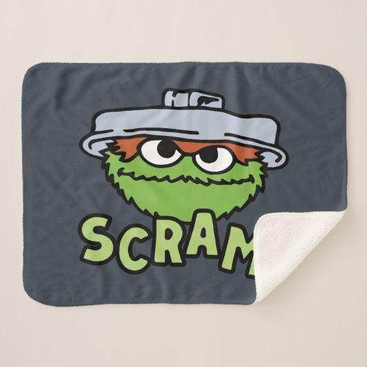 Sesamstraat | Oscar de Grouch Scram! Sherpa Deken (Voorkant (horizontaal))