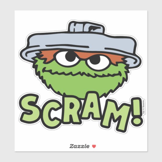 Sesamstraat | Oscar de Grouch Scram! Sticker (Vel)