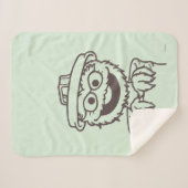 Sesamstraat | Oscar de Grouch Sherpa Deken (Voorkant (horizontaal))