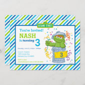 Sesamstraat Oscar de Grouch Striped Verjaardag Kaart (Voorkant / Achterkant)