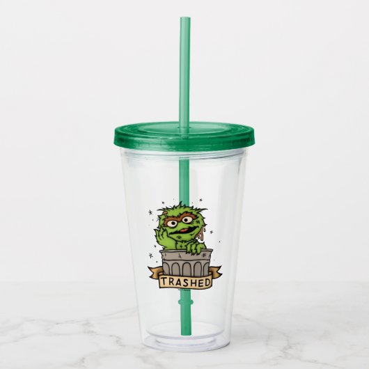 Sesamstraat | Oscar de Grouch Trashed Acryl Drinkbeker (Voorkant)