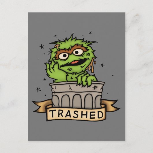 Sesamstraat | Oscar de Grouch Trashed Briefkaart (Voorkant)