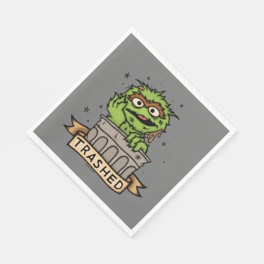 Sesamstraat | Oscar de Grouch Trashed Servet (Hoek)