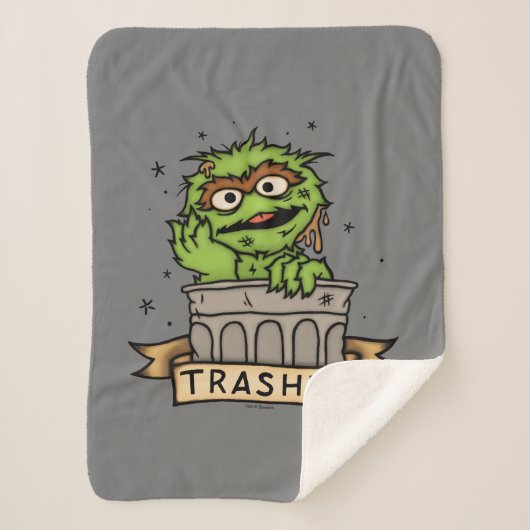 Sesamstraat | Oscar de Grouch Trashed Sherpa Deken (Voorkant)