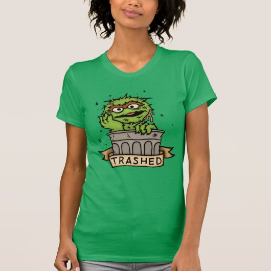 Sesamstraat | Oscar de Grouch Trashed T-shirt (Voorkant)