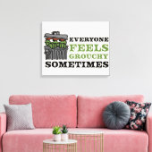 Sesamstraat | Oscar de Grouch voelt Grouchy Canvas Afdruk (Insitu (Woonkamer))