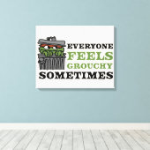 Sesamstraat | Oscar de Grouch voelt Grouchy Canvas Afdruk (Insitu (Houten vloer))