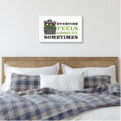 Sesamstraat | Oscar de Grouch voelt Grouchy Canvas Afdruk (Insitu (Slaapkamer))