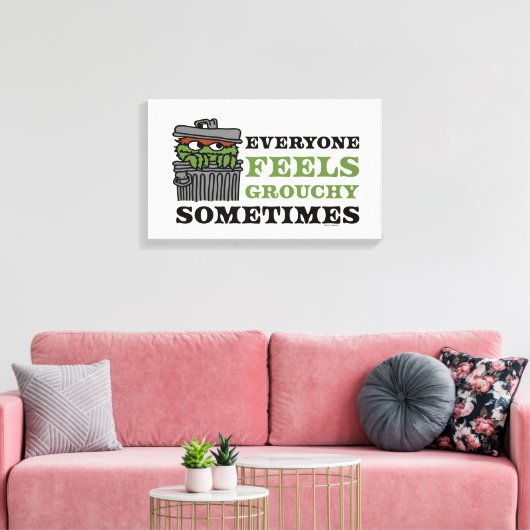 Sesamstraat | Oscar de Grouch voelt Grouchy Canvas Afdruk (Insitu (Woonkamer))
