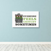 Sesamstraat | Oscar de Grouch voelt Grouchy Canvas Afdruk (Insitu (Houten vloer))
