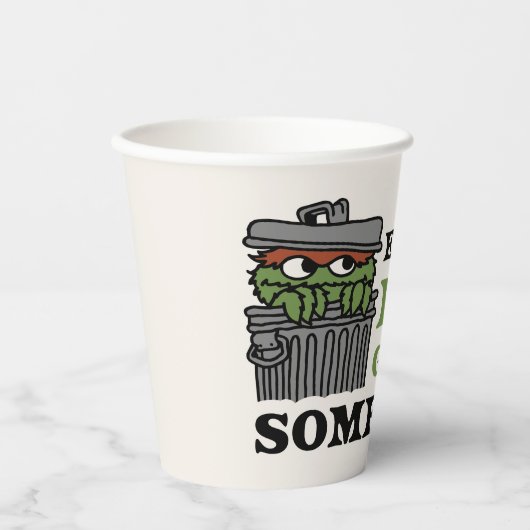 Sesamstraat | Oscar de Grouch voelt Grouchy Papieren Bekers (Voorkant)
