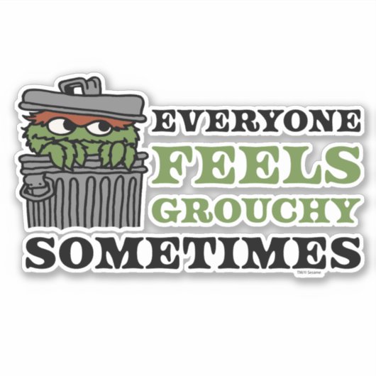 Sesamstraat | Oscar de Grouch voelt Grouchy Sticker (Voorkant)