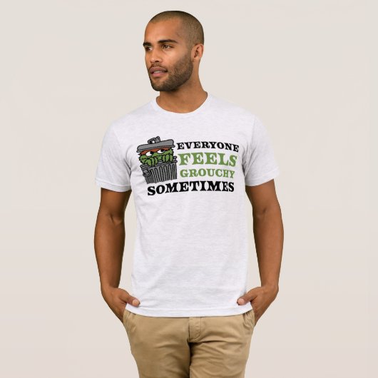 Sesamstraat | Oscar de Grouch voelt Grouchy T-shirt (Voorkant volledig)