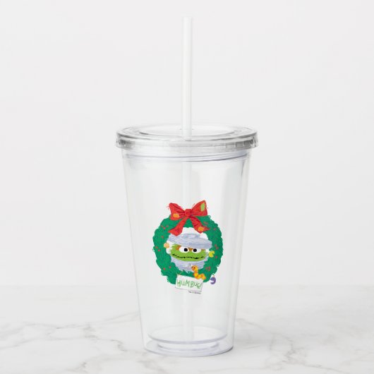 Sesamstraat | Oscar de Grouch Wreath Acryl Drinkbeker (Voorkant)