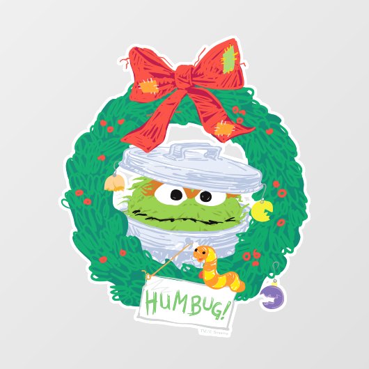 Sesamstraat | Oscar de Grouch Wreath Raamsticker (Vel)