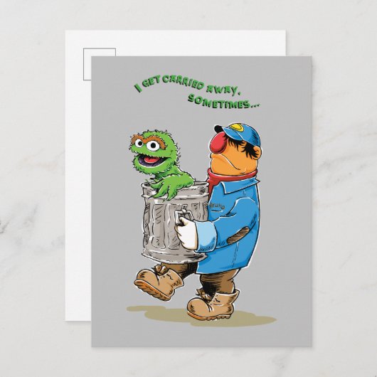 Sesamstraat | Oscar en Bruno, het Man afval Briefkaart (Voorkant / Achterkant)