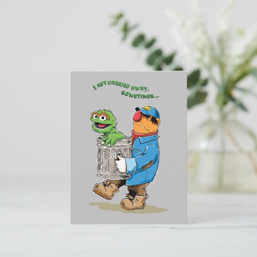 Sesamstraat | Oscar en Bruno, het Man afval Briefkaart (Staand voorkant)