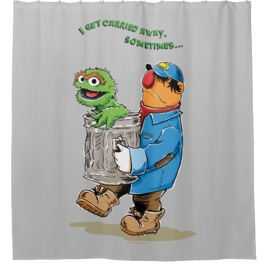 Sesamstraat | Oscar en Bruno, het Man afval Douchegordijn (Voorkant)