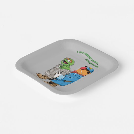 Sesamstraat | Oscar en Bruno, het Man afval Papieren Bordje (Gebogen)