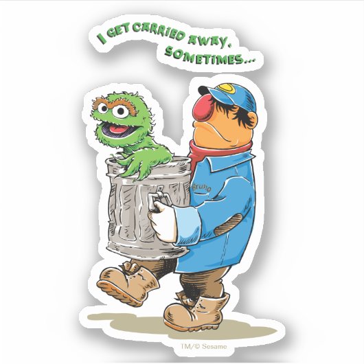 Sesamstraat | Oscar en Bruno, het Man afval Sticker (Voorkant)