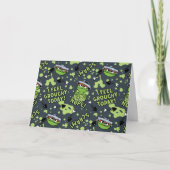 Sesamstraat | Oscar het Grouch Phrase Pattern Feestdagen Kaart (Voorkant)