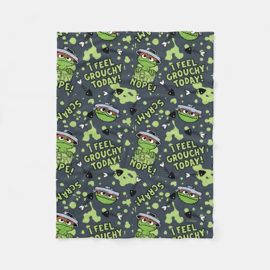 Sesamstraat | Oscar het Grouch Phrase Pattern Fleece Deken (Voorkant)